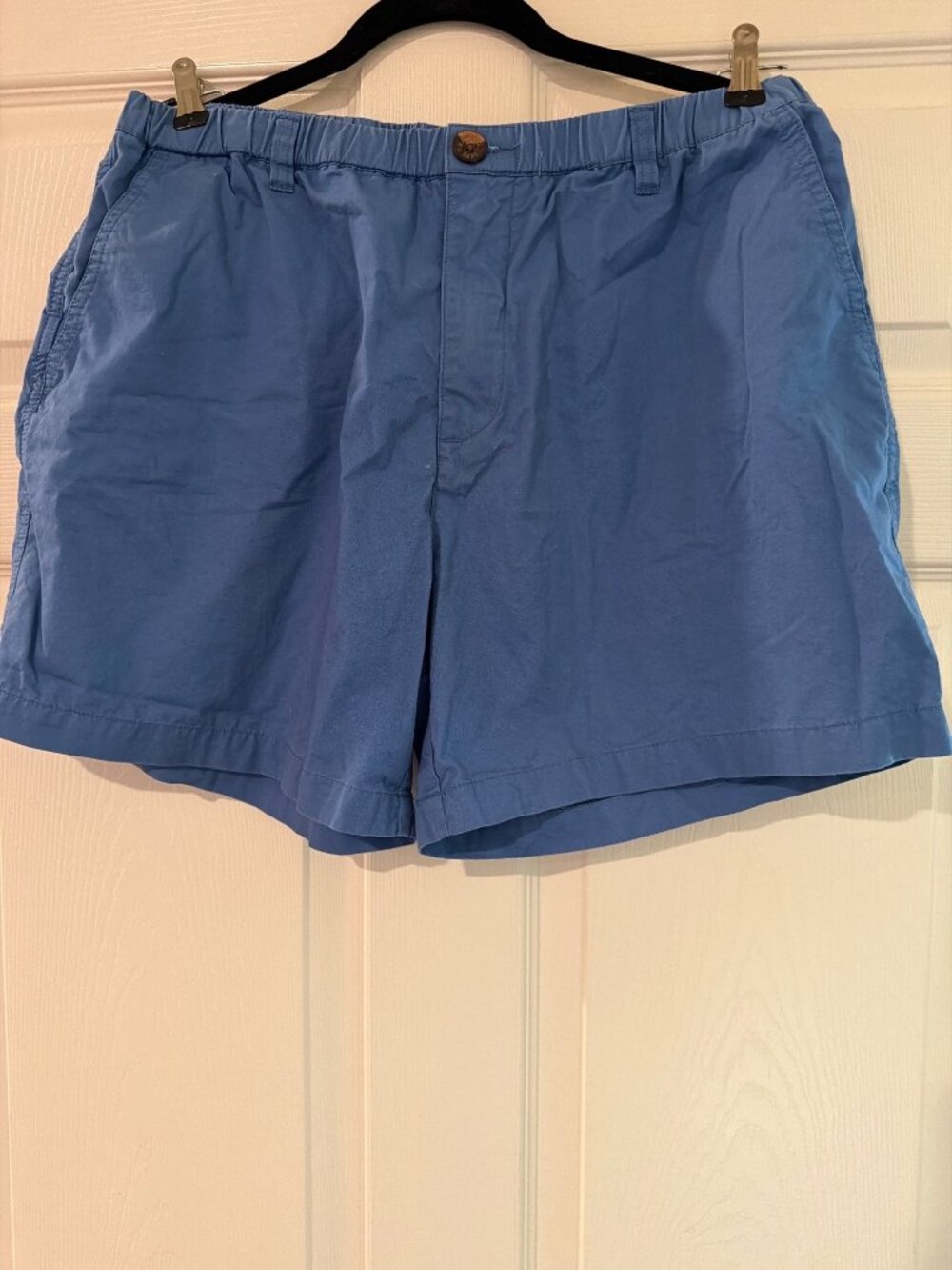 Kahala Mens Blue Cotton Elastic Waist Shorts Size 38